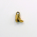 Metalized Plastic Pendant- Boot 11x8MM ANT GOLD
