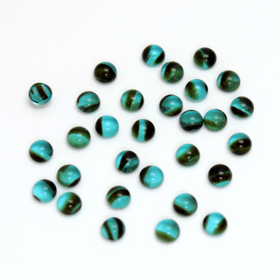 Glass Medium Dome Cabochon - Round 04MM BLUE TORTOISE