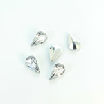 Plastic Point Back Foiled Stone - Pear 10x6MM CRYSTAL