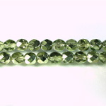 Czech Glass Fire Polish Bead - Round 06MM 1/2 Coated CRYSTAL/OLIVE