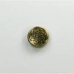 Metalized Plastic Bead - Medallion Round 10MM ANT GOLD