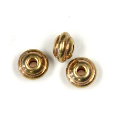 Brass Bead Lead Safe Machine Made - Beehive Round 04x6MM RAW BRASS