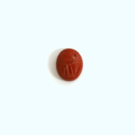 Gemstone Flat Back Carved Scarab 10x8MM RED JASPER