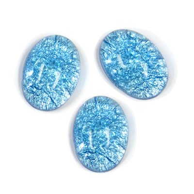 Glass Medium Dome Lampwork Cabochon - Oval 18x13MM AQUA OPAL (05143)