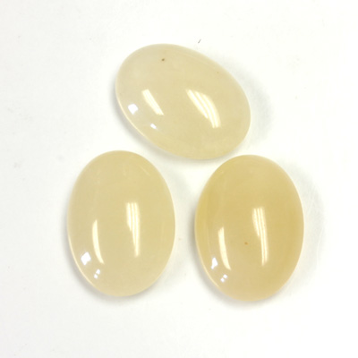 Gemstone Flat Back Cabochon - Oval 18x13MM QUARTZ DYED #05 BEIGE