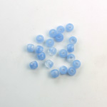 Czech Pressed Glass Large Hole Bead - Round 04MM MOONSTONE BLUE