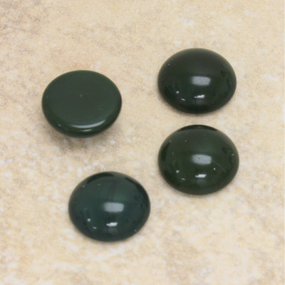 Glass Medium Dome Cabochon - Round 13MM FOREST GREEN