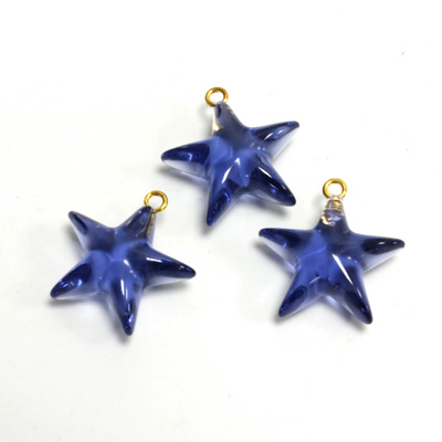 Plastic Pendant - Star with Brass Loop 13MM MONTANA