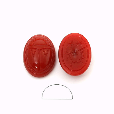 German Plastic Flat Back Scarab - Oval 18x13MM CORN