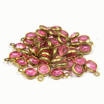 Plastic Channel Stone in Setting with 1 Loop 4MM ROSE-Brass