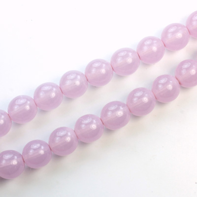 Czech Pressed Glass Bead - Smooth Round 08MM COATED LAVENDER AMETHYST