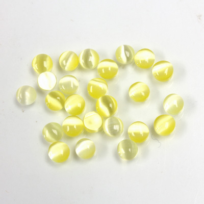 Fiber-Optic Cabochon - Round 04.5MM CAT'S EYE YELLOW