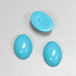 Plastic Flat Back Opaque Cabochon - Oval 18x13MM TURQUOISE