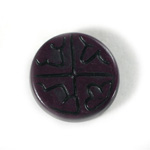 Plastic Flat Back Engraved Cabochon - Round 28MM INDOCHINE LILAC