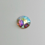 Glass Flat Back Foiled Rauten Rose - Round 11MM CRYSTAL AB