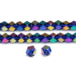Cut Crystal Bead - Cube 6x6MM SAPPHIRE IRIS