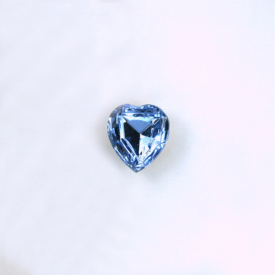 Glass Point Back Foiled Tin Table Cut (TTC) Stone - Heart 06x5MM LT SAPPHIRE