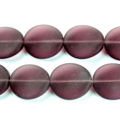 Czech Pressed Glass Bead - Potato Chip 20x18MM MATTE AMETHYST