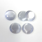 Fiber-Optic Flat Back Stone with Faceted Top and Table - Round 11MM CAT'S EYE LT GREY