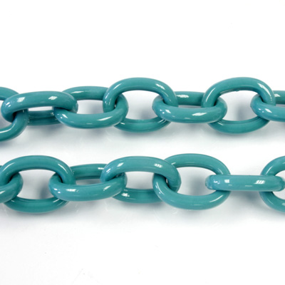 Plastic Chain Smooth Oval Link 18x13MM TURQUOISE