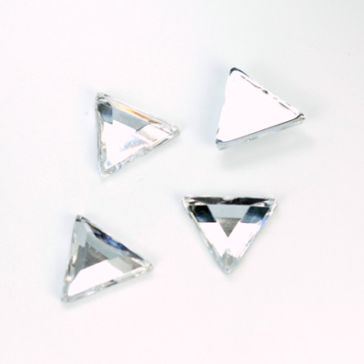 Plastic Flat Back Foiled Rose Cut Rhinestone - Triangle 13x13MM CRYSTAL