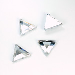 Plastic Flat Back Foiled Rose Cut Rhinestone - Triangle 13x13MM CRYSTAL