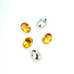 Plastic Point Back Foiled Stone - Oval 08x6MM TOPAZ