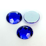 Plastic Flat Back Foiled Rose Cut Rhinestone - Round 18MM SAPPHIRE