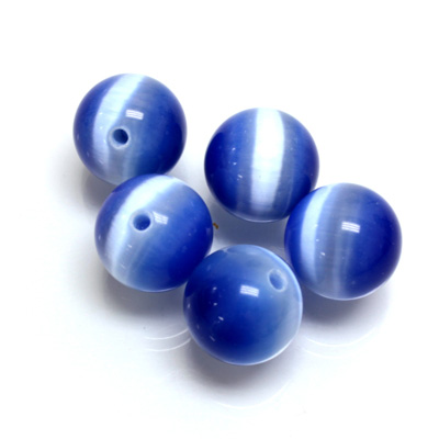 Fiber-Optic 1-Hole Ball - 12MM CAT'S EYE LT BLUE