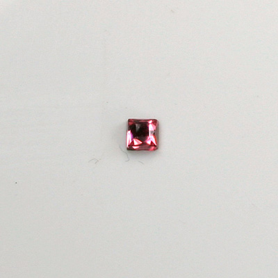 Czech Glass Flat Back Rose Cut Stone - Square 04x4MM ROSE Foiled