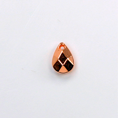 Metalized Plastic Pendant- Faceted Drop 10x7MM COPPER