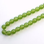 Czech Pressed Glass Bead - Smooth Round 06MM COATED TAIWAN JADE