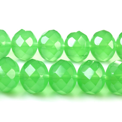 Chinese Cut Crystal Bead - Rondelle 08x10MM OPAL GREEN