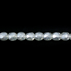 Czech Glass Pearl Faceted Fire Polish Bead - Round 04MM SNOW WHITE 70400
