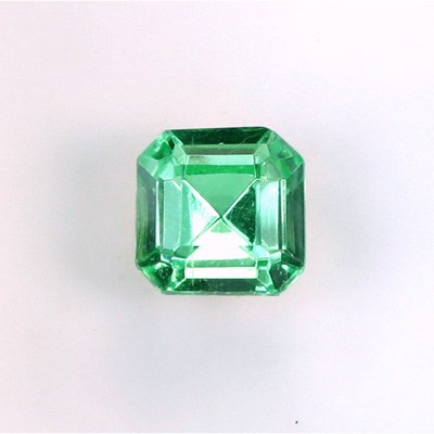 Glass Point Back Foiled Tin Table Cut (TTC) Stone - Square Octagon 12x12MM PERIDOT