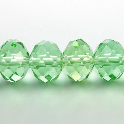 Chinese Cut Crystal Bead - Rondelle 09x12MM PERIDOT