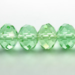 Chinese Cut Crystal Bead - Rondelle 09x12MM PERIDOT