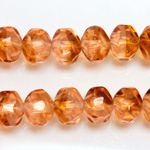 Czech Glass Fire Polished Bead - Rondelle Disc 8x6MM ROSE-TOPAZ