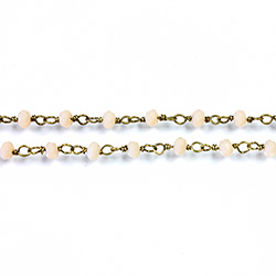 Indian Crystal Linked Bead Chain - Rondelle 2x3MM ANGELSKIN-Brass