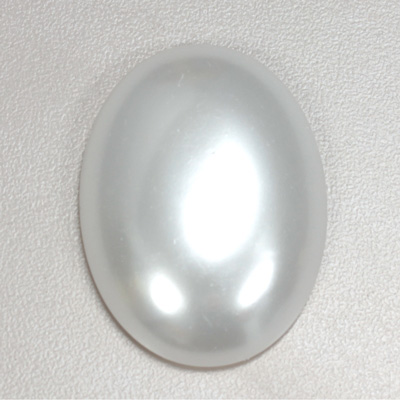 Plastic Medium Dome Pearl Cabochon - Oval 40x30MM WHITE