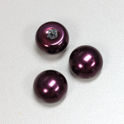 Glass High Dome Cabochon Pearl Dipped - Round 16MM AMETHYST