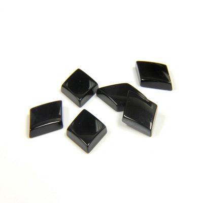 Gemstone Flat Back Single Bevel Buff Top Stone - Diamond 10.5x7MM.5 BLACK ONYX