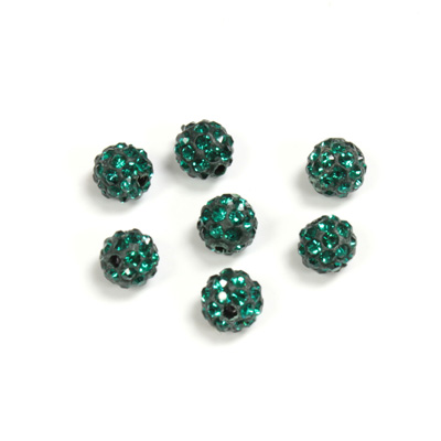 Rhinestone Bead Pave with 1.0MM Hole Metal Base Round 06MM EMERALD