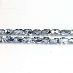 Czech Glass Fire Polish Bead - Pear 07x5MM CRYSTAL LIGHT BLUE