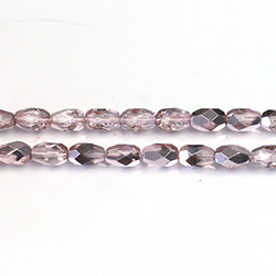 Czech Glass Fire Polish Bead - Pear 07x5MM CRYSTAL LIGHT PINK