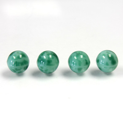 Czech Glass Lampwork Bead - Round 08MM CHINESE JADE