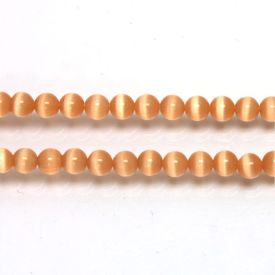 Fiber-Optic Synthetic Bead - Cat's Eye Smooth Round 04MM CAT'S EYE PEACH