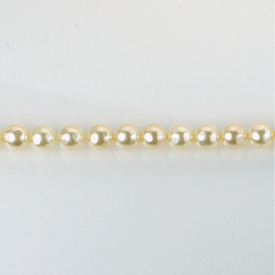 Czech Glass Pearl Bead - Round Faceted Golf 4MM OFF WHITE 70401