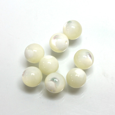 Gemstone 1-Hole Ball 08MM MOTHER OF PEARL