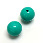 Plastic Bead - Opaque Color Smooth Round 18MM BRIGHT GREEN TURQUOISE